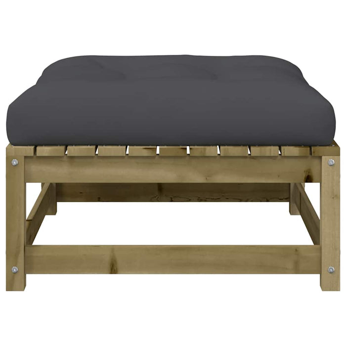 Poggiapiedi da Giardino con Cuscino in Legno Impregnato di Pino 838100