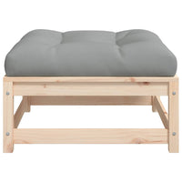 Poggiapiedi da Giardino con Cuscini 2 pz Legno Massello di Pino