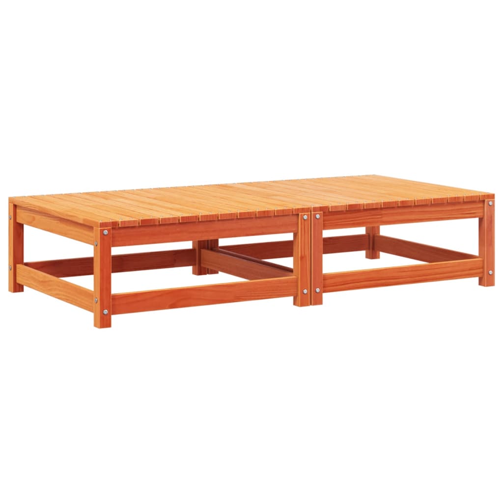 Poggiapiedi Giardino con Cuscini 2pz Marrone Cera Massello Pino 838106