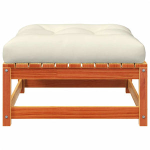 Poggiapiedi Giardino con Cuscini 2pz Marrone Cera Massello Pino 838106