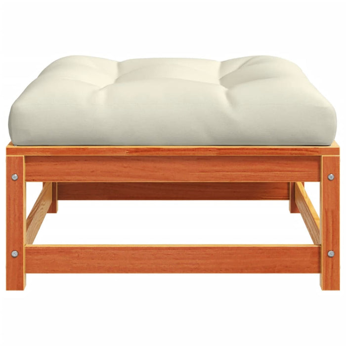 Poggiapiedi Giardino con Cuscini 2pz Marrone Cera Massello Pino 838106