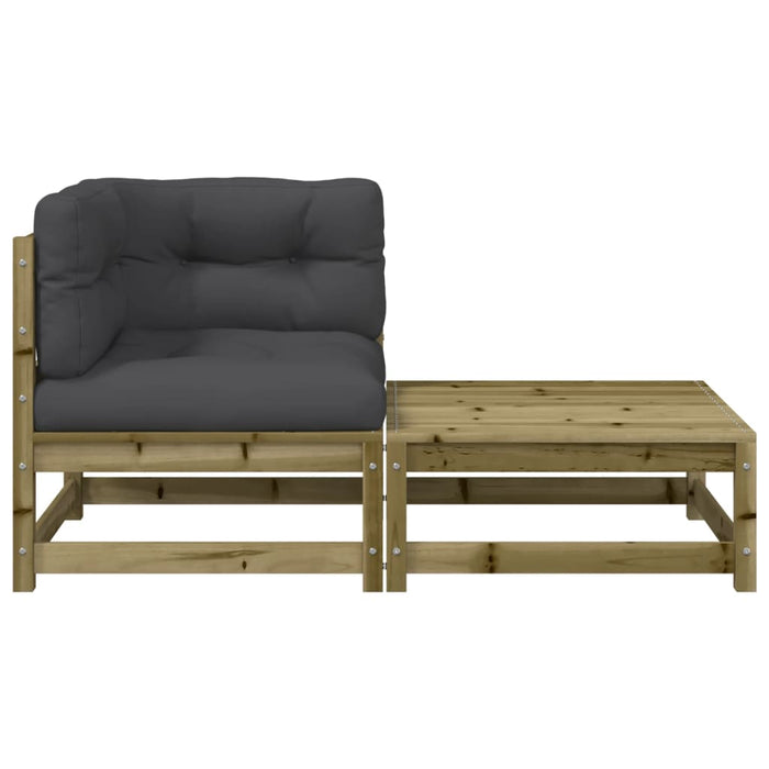 Divano Angolare da Giardino con Cuscini e Poggiapiedi