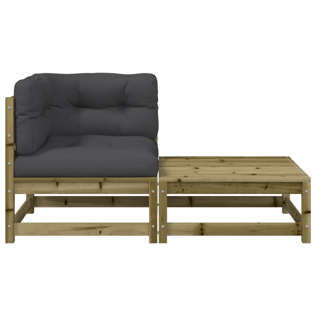 Divano Angolare da Giardino con Cuscini e Poggiapiedi 838116