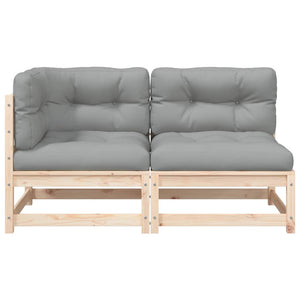 Divano da Giardino con Cuscini a 2 Posti in Legno Massello Pino 838118