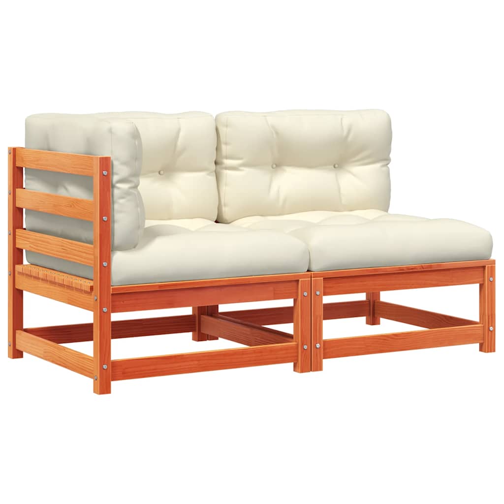 Divano Giardino con Cuscini 2 Posti Marrone Cera Massello Pinocod mxl 134675