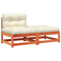 Divano da Giardino Senza Braccioli con Cuscini e Poggiapiedi 838130