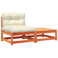 Divano da Giardino Senza Braccioli con Cuscini e Poggiapiedi 838138