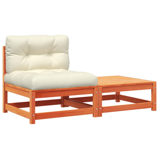 Divano da Giardino Senza Braccioli con Cuscini e Poggiapiedi 838138