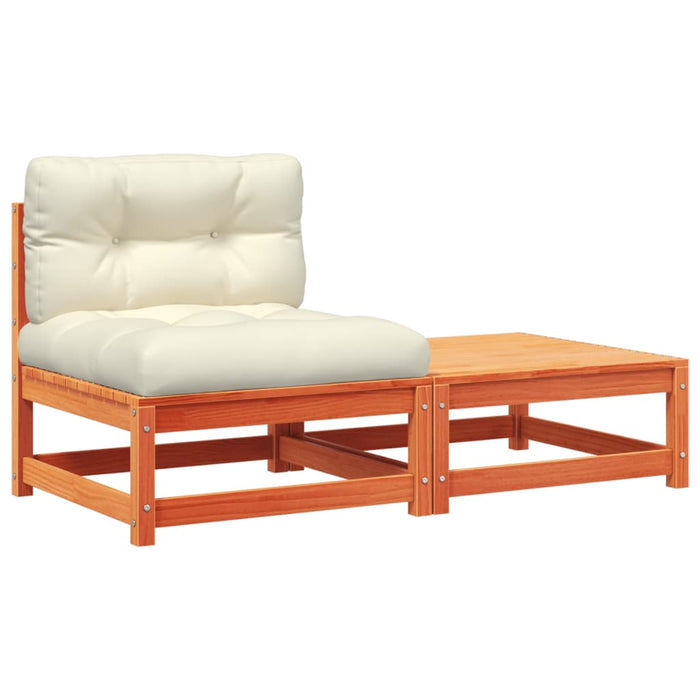 Divano da Giardino Senza Braccioli con Cuscini e Poggiapiedi 838138