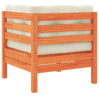 Divano Angolare Giardino Cuscini Marrone Cera Massello di Pino 838150