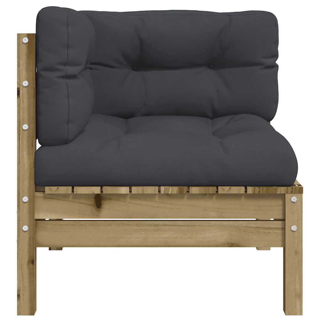 Divano Angolare da Giardino con Cuscini-Sofa da Giardino-Divanetto da esterno Legno Impregnato Pino 759098