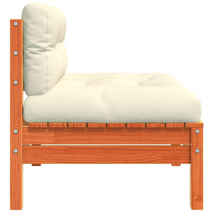 Divano Giardino Senza Braccioli Cuscini 2pz Marrone Cera Pino 838162