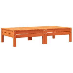 Poggiapiedi Giardino con Cuscini 2pz Marrone Cera Massello Pino 838170