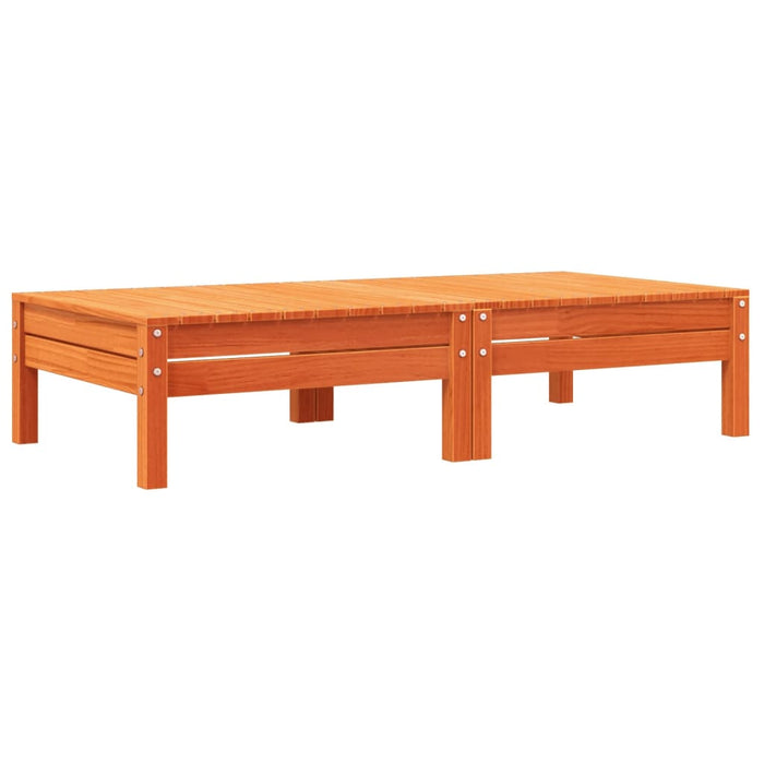 Poggiapiedi Giardino con Cuscini 2pz Marrone Cera Massello Pino 838170