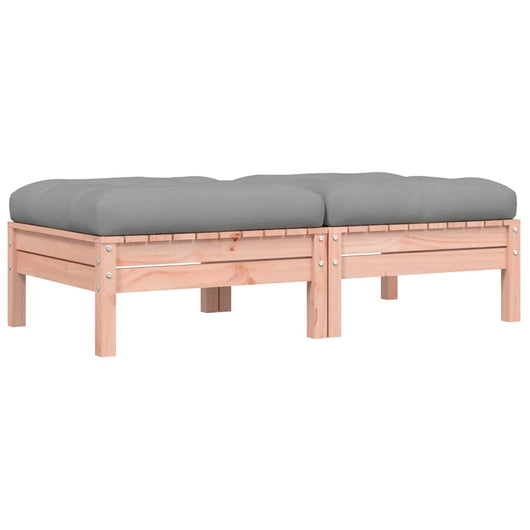 Poggiapiedi Giardino con Cuscini 2 pz Legno Massello di Douglas 838171