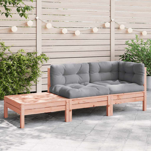 Divano da Giardino Cuscini e Poggiapiedi Legno Massello Douglas 838187