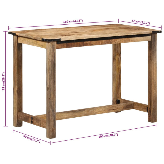 Tavolo da Pranzo 110x55x75 cm in Legno Massello di Mango 358946