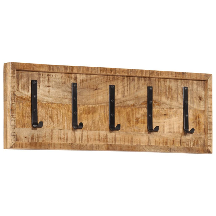Appendiabiti da Parete con 5 Ganci in Legno Massello di Mango