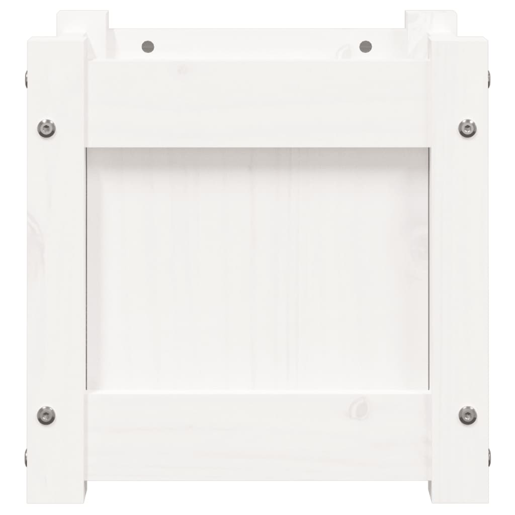 Fioriere da Giardino 2 pz Bianche in Legno Massello di Pino 837397