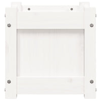 Fioriere da Giardino 2 pz Bianche in Legno Massello di Pino 837397