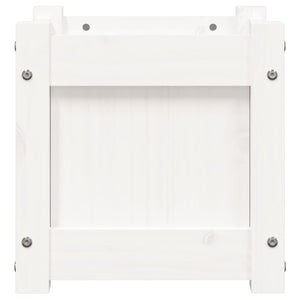 Fioriere da Giardino 2 pz Bianche in Legno Massello di Pino 837397