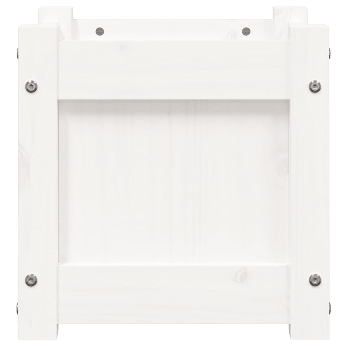 Fioriere da Giardino 2 pz Bianche in Legno Massello di Pino 837397