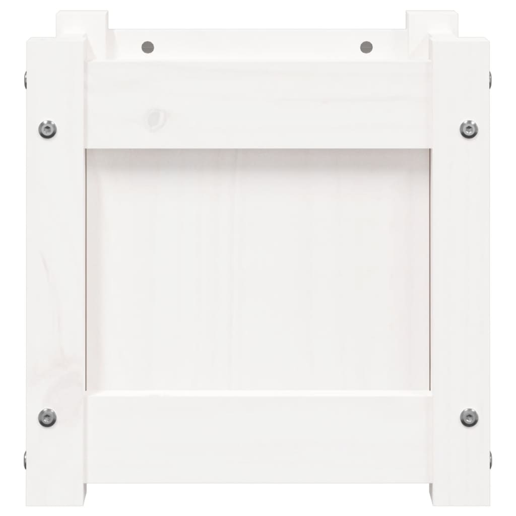 Fioriere da Giardino 2 pz Bianche in Legno Massello di Pino 837397