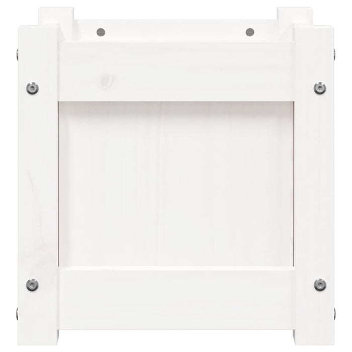 Fioriere da Giardino 2 pz Bianche in Legno Massello di Pino 837397