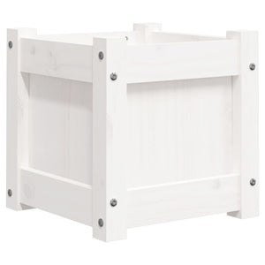 Fioriere da Giardino 2 pz Bianche in Legno Massello di Pino 837397