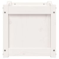 Fioriera da Giardino Bianca 40x40x40 cm Legno Massello di Pino 837406