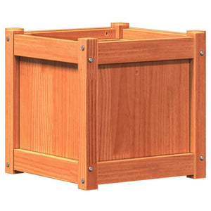 Fioriere da Giardino 2pz Marrone Cera Legno Massello di Pino 837409