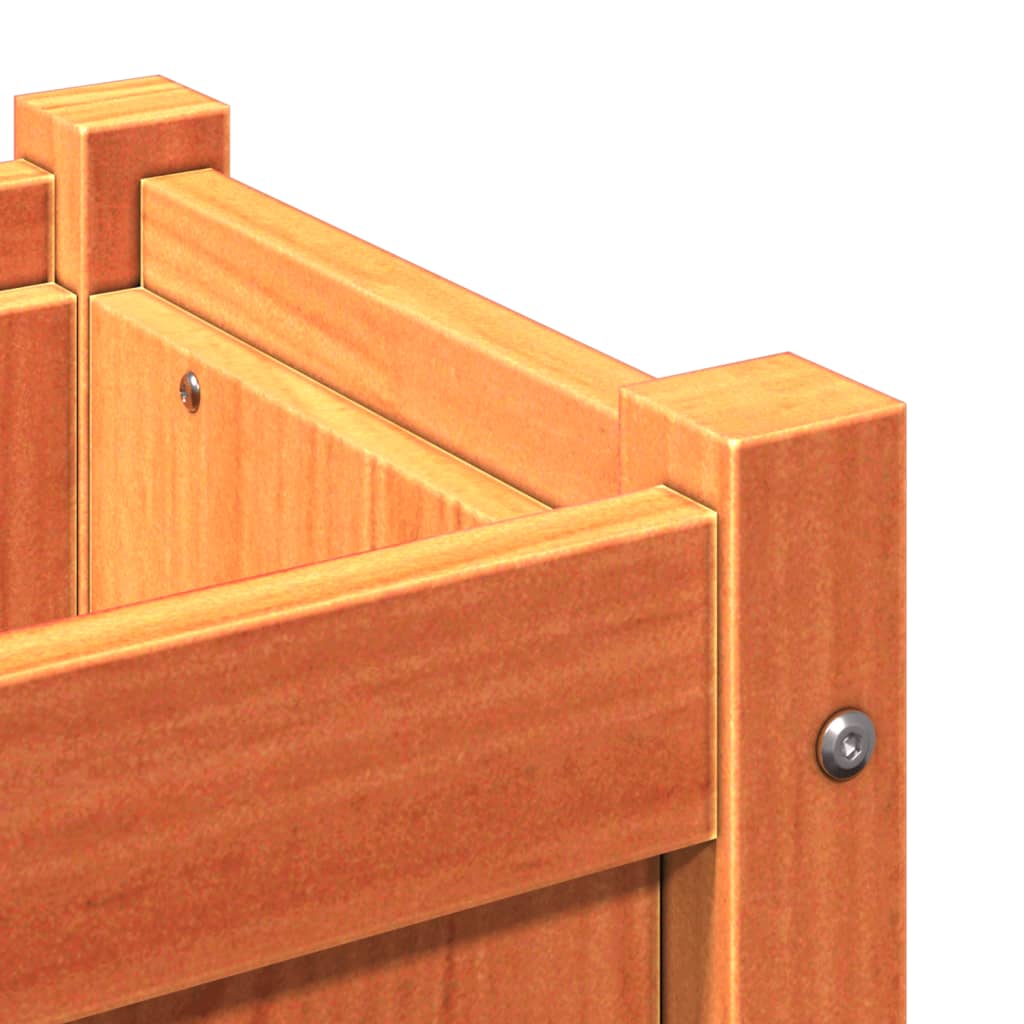 Fioriere da Giardino 2pz Marrone Cera Legno Massello di Pino 837409