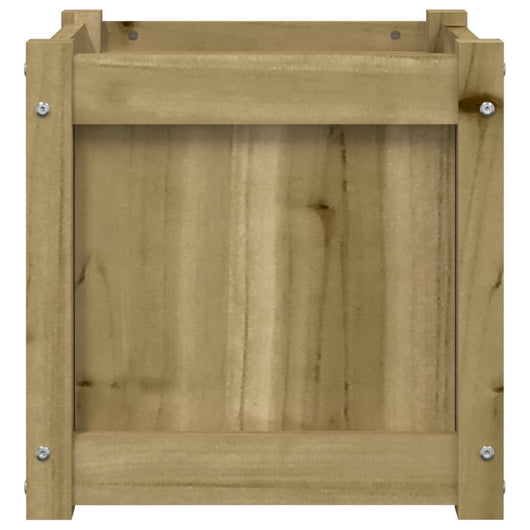 Vassoio per fioriera aiuola rialzata piante fiori terrazza giardino 40 x 40 x 40 cm legno di pino impregnato marrone 02_0037554