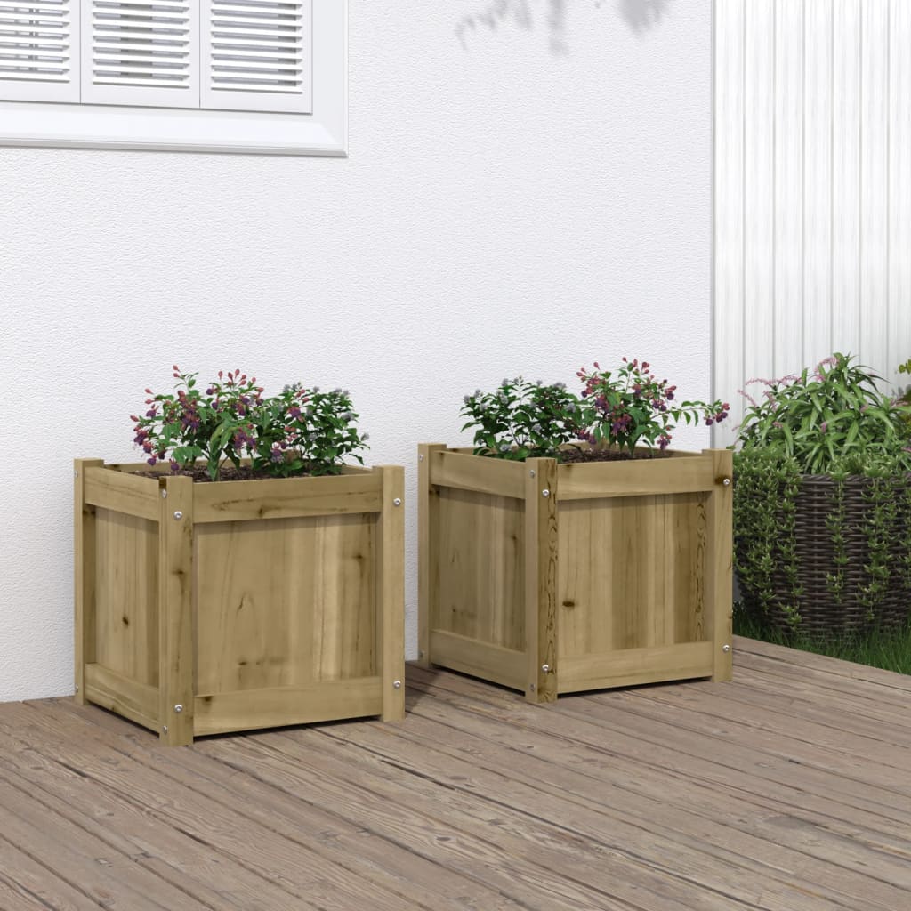 Fioriere da Giardino 2 pz in Legno di Pino Impregnato 837413