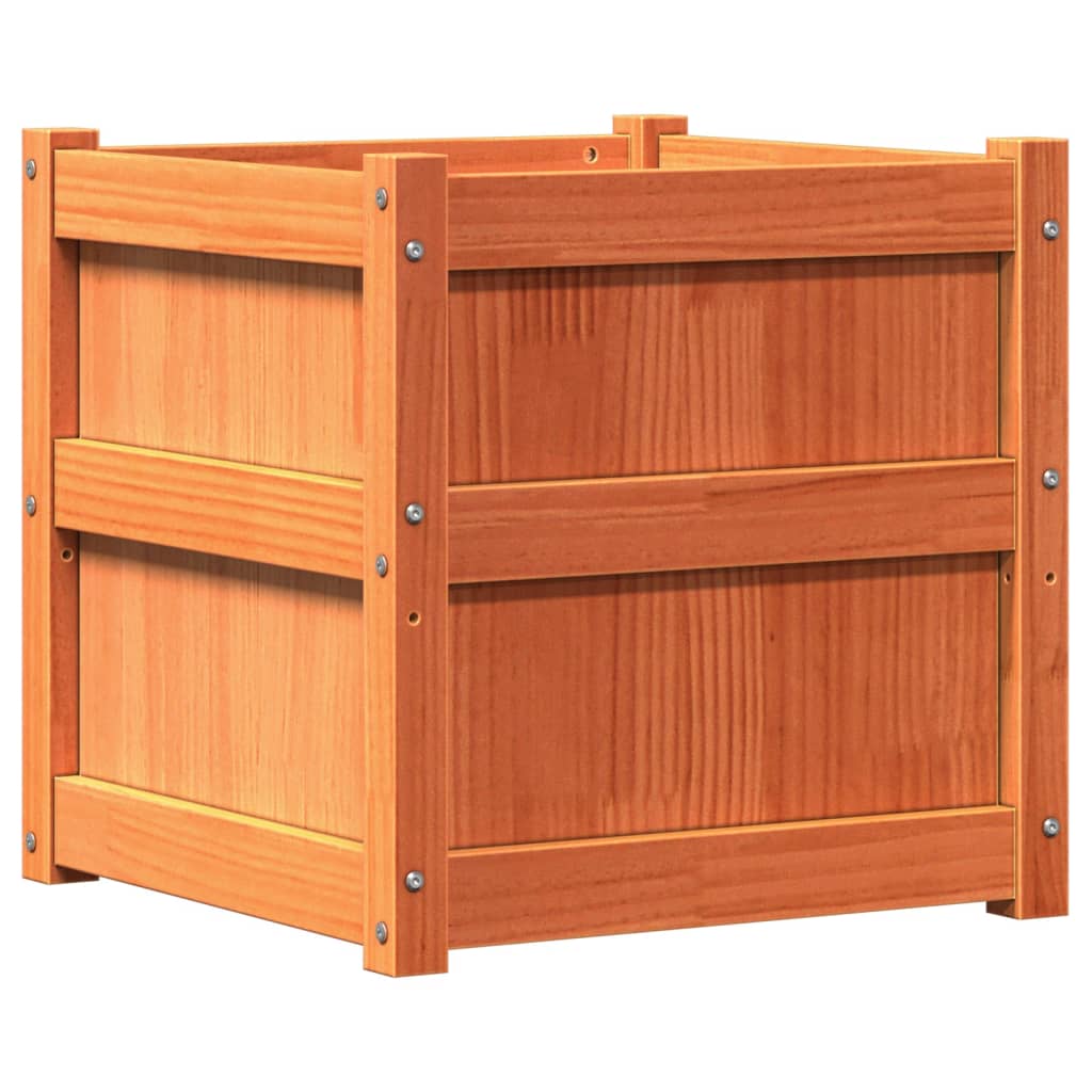 Fioriera Giardino Marrone Cera 50x50x50 cm Legno Massello Pinocod mxl 134563