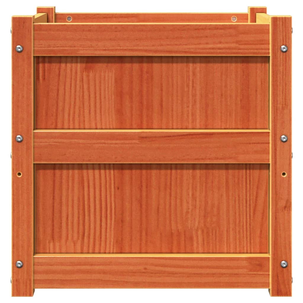 Fioriera Giardino Marrone Cera 50x50x50 cm Legno Massello Pino 837418