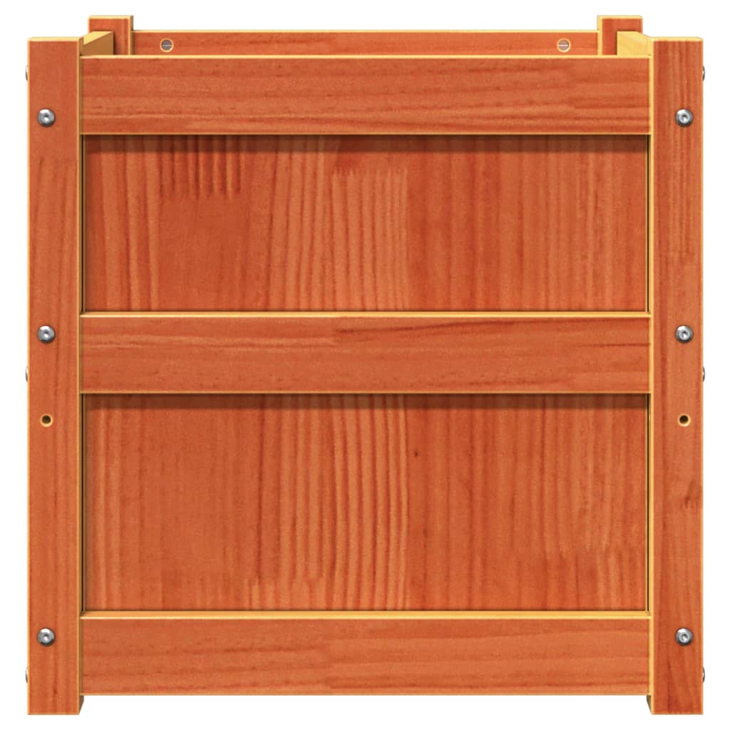 Vassoio per fioriera aiuola rialzata piante fiori terrazzo giardino cera 50 x 50 x 50 cm legno massello di pino marrone 02_0038463