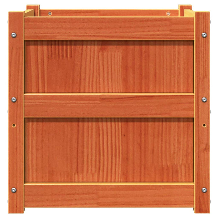 Vassoio per fioriera aiuola rialzata piante fiori terrazzo giardino cera 50 x 50 x 50 cm legno massello di pino marrone 02_0038463