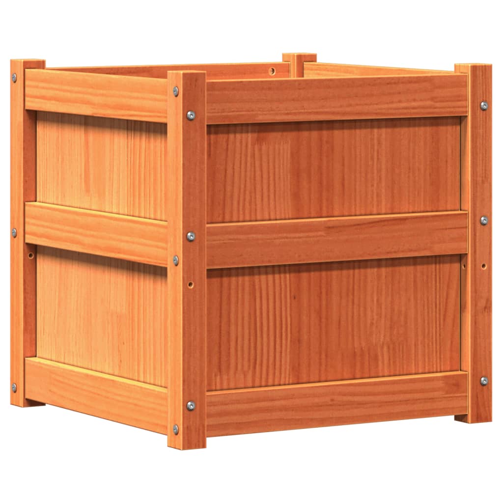 Fioriera Giardino Marrone Cera 50x50x50 cm Legno Massello Pino 837418