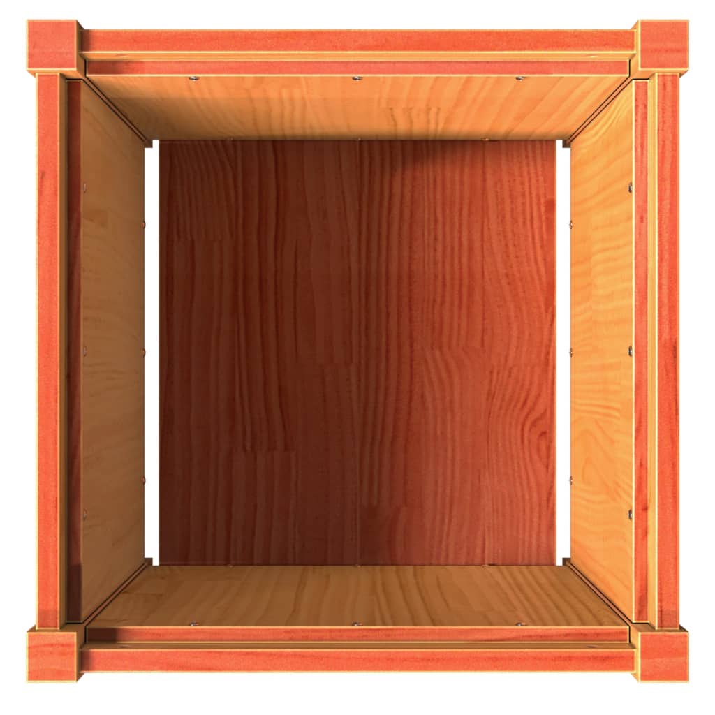 Vassoio per fioriera aiuola rialzata piante fiori terrazzo giardino cera 50 x 50 x 50 cm legno massello di pino marrone 02_0038463