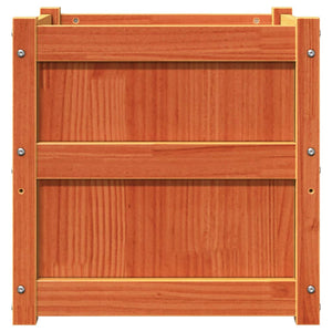 Vassoio per fioriera aiuola rialzata piante fiori giardino terrazze set da 2 cera legno massello di pino marrone 02_0039064