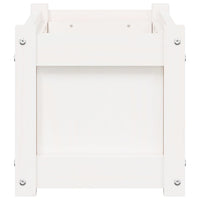 Fioriere da Giardino 2 pz Bianche in Legno Massello di Pino 837442