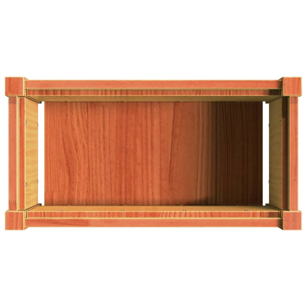 Fioriere da Giardino 2pz Marrone Cera Legno Massello di Pino 837444