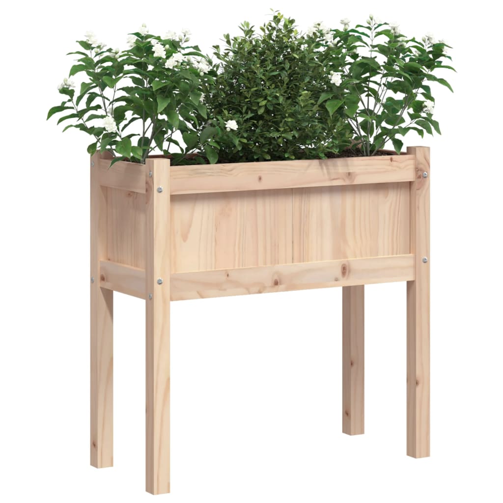 Fioriere da Giardino 2 pz con Gambe in Legno Massello di Pino 837555