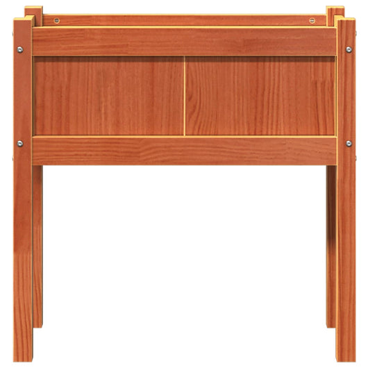 Fioriera rialzata per fioriere da giardino terrazze e piedi in cera 70 x 31 x 70 cm in legno massello di pino marrone 02_0038907