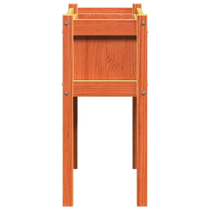 Fioriere da Giardino 2pz Gambe Marrone Cera Legno Massello Pino 837559