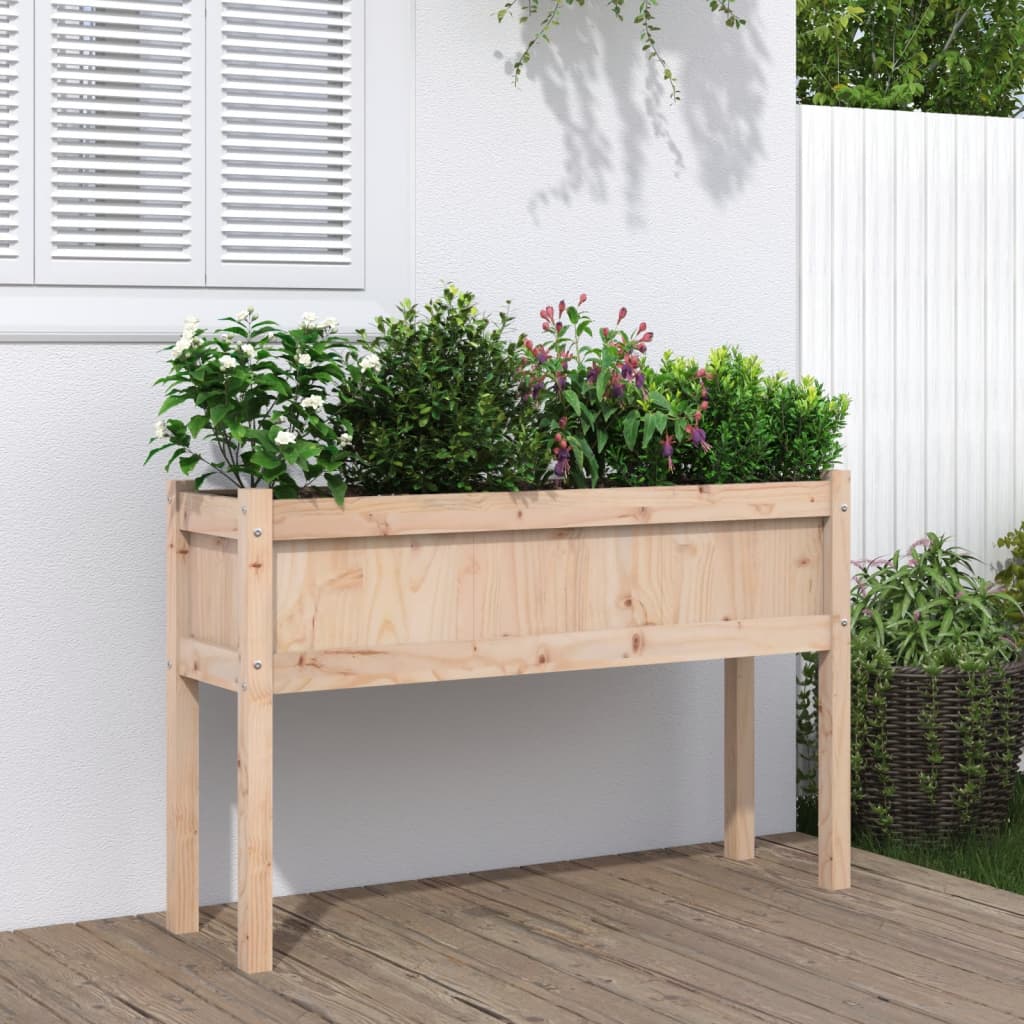 Fioriera Giardino con Gambe 110x31x70 cm Legno Massello Pino 837564