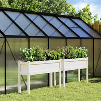 Fioriere da Giardino 2 pz con Gambe Bianche Legno Massello Pinocod mxl 85251