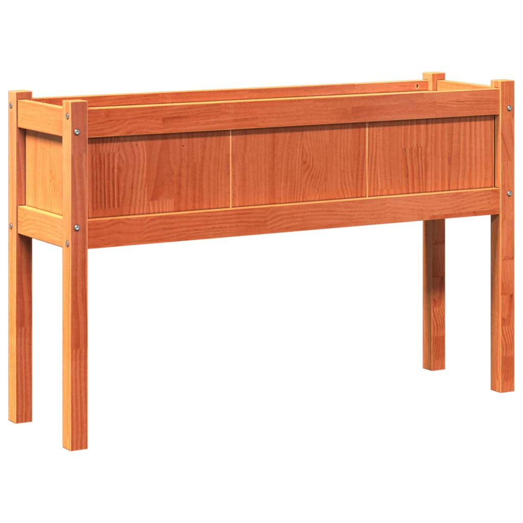 Fioriere da Giardino 2pz Gambe Marrone Cera Legno Massello Pino 837569