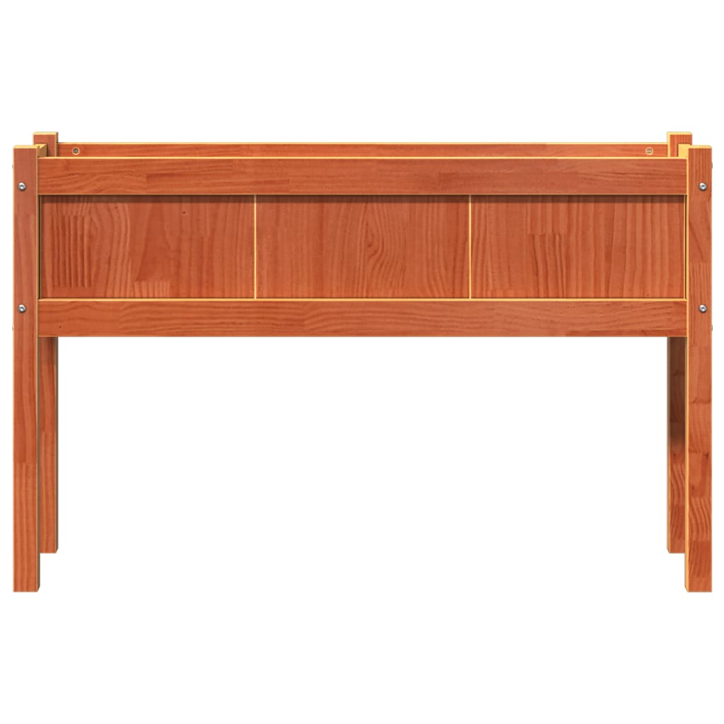 Portavaso per fioriera aiuola rialzata piante fiori giardino terrazze set da 2 con piedini in cera legno di pino massiccio marrone 02_0039023